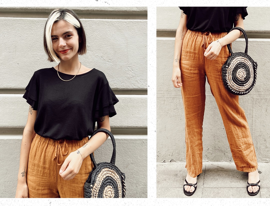 Pantalon color camel online